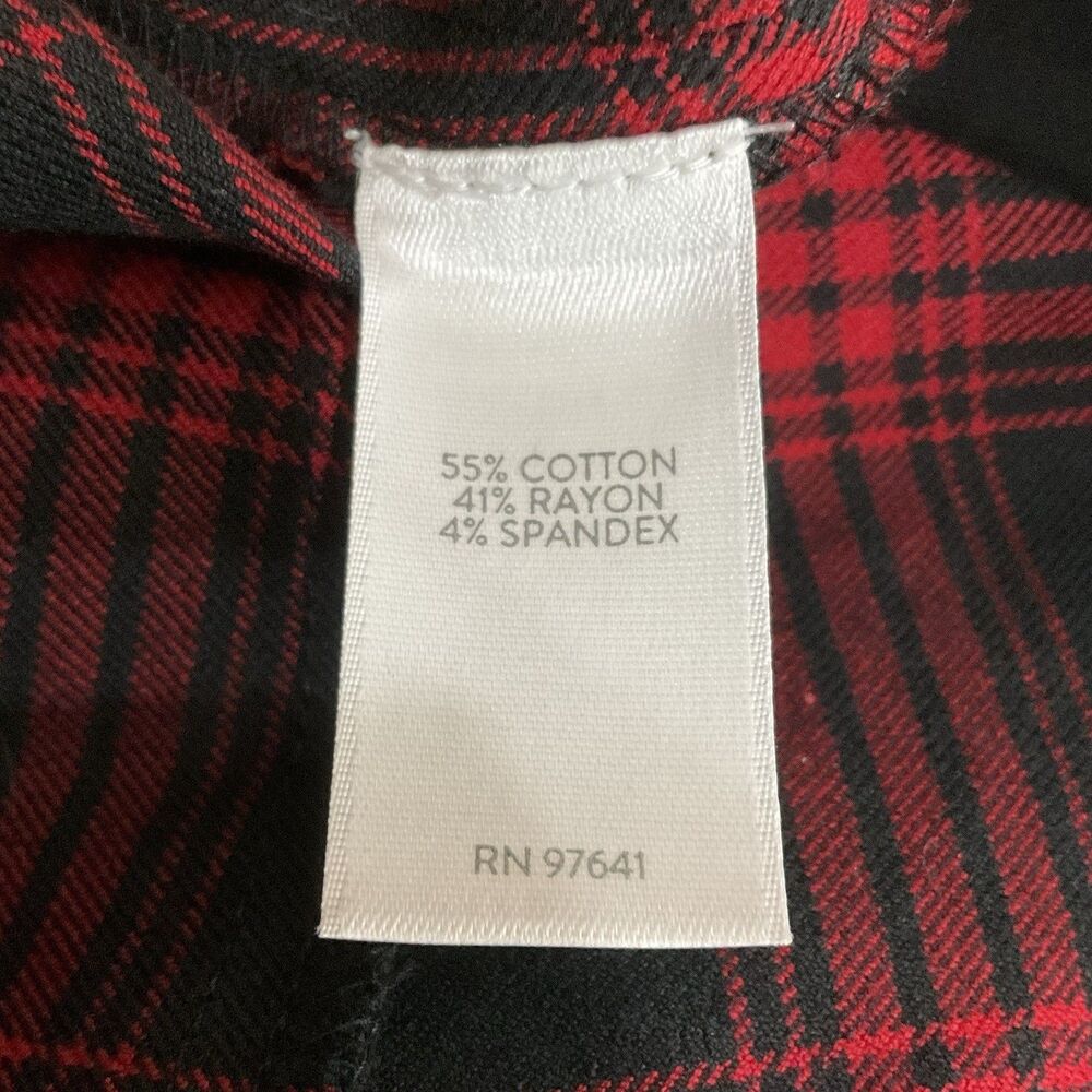 J Jill Premium Bi-Stretch Straight Leg Plaid Pants 22 Black Red Academia Preppy - Picture 5 of 6